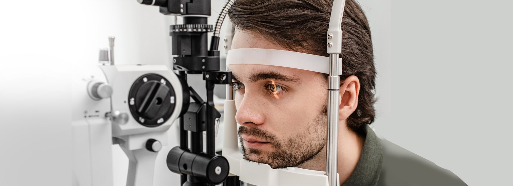 young man during eye exam in Ashtabula